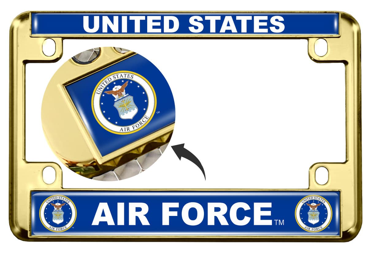 U.S. Air Force Symbol - Motorcycle Metal License Plate Frame